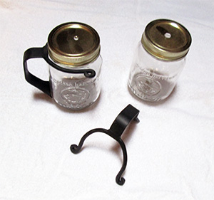 Wrought iron mason jar handles