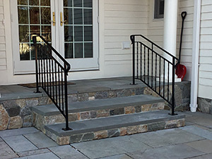 Straight railings in a set of two